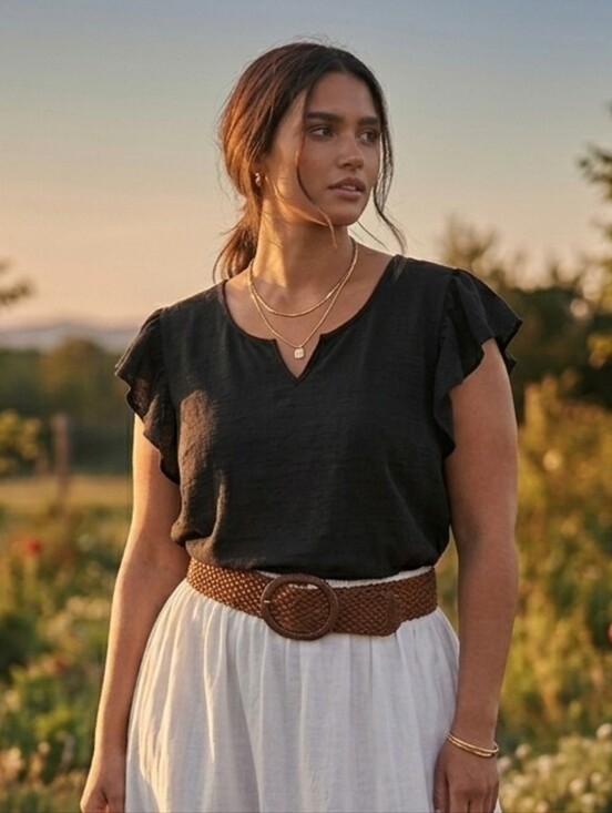 cleo Tops - cleo Flutter Sleeve Top